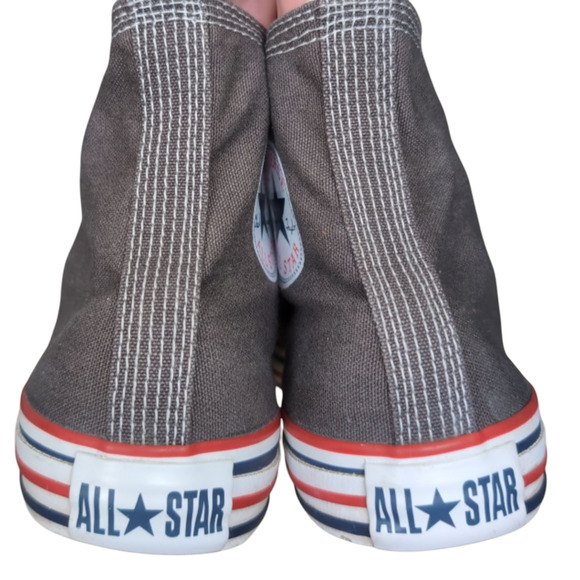 Converse 2009 Double Details Hi Top Extra Eyelet Sneaker Grey Red Womens 9 RARE - Picture 3 of 11